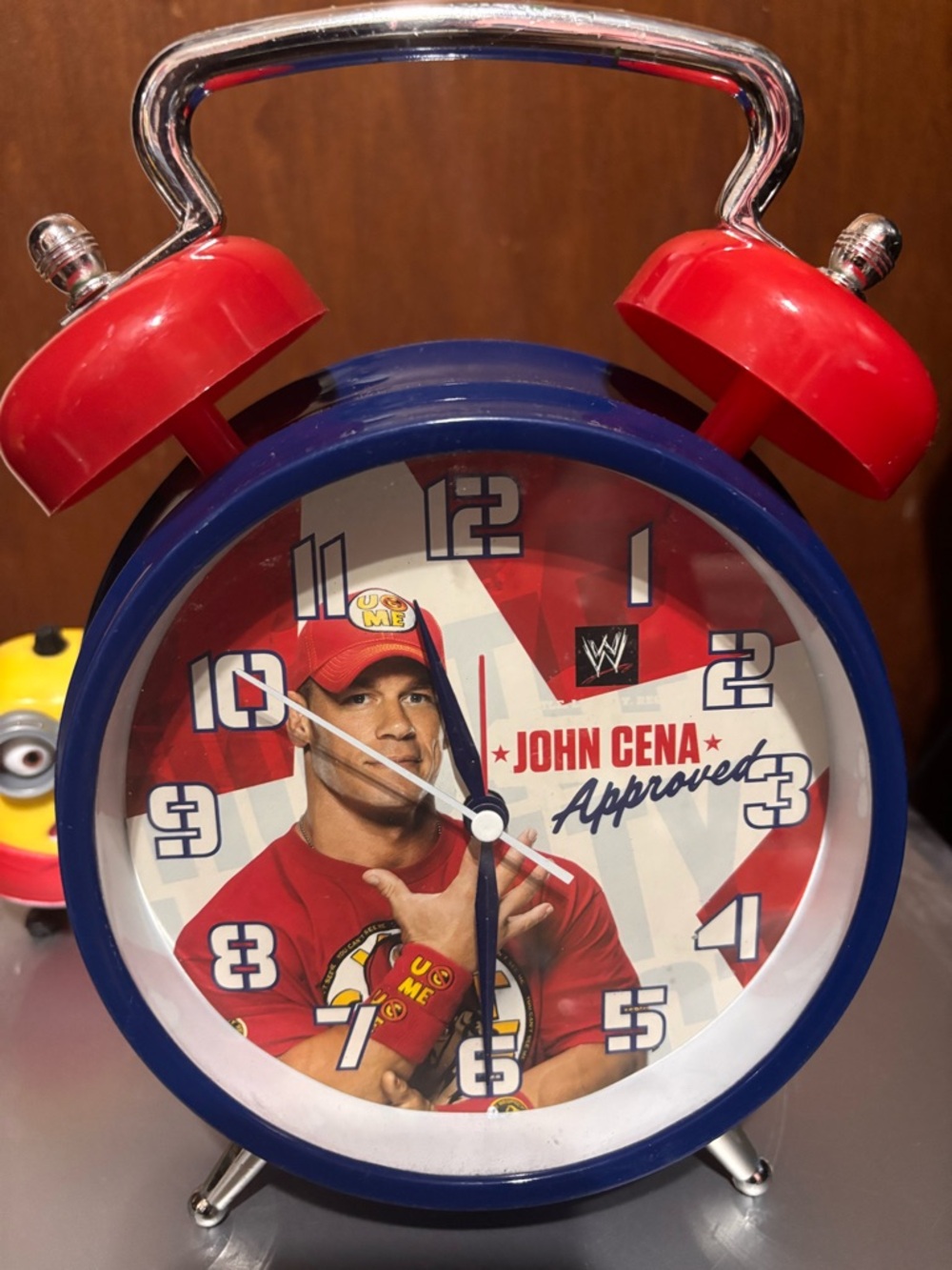 WWE John Cena Blue and Red Twin Bell Alarm Clock